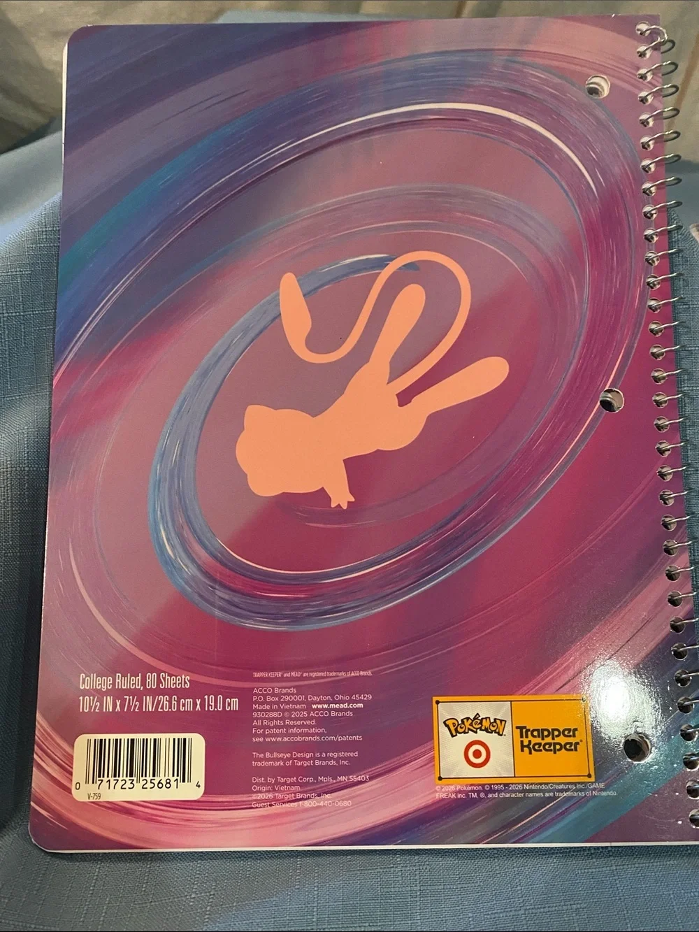 Mead Trapper Keeper Pokemon Spiral Notebook College Ruled 80 Target